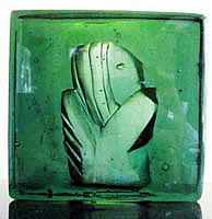 Glass sculpture entitled 